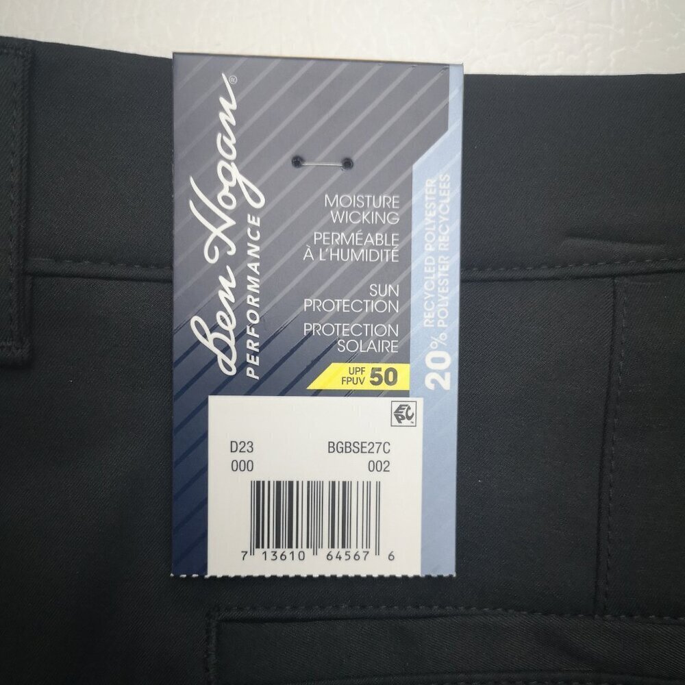 NWT Ben Hogan Moisture Wicking Sun Protection UPF50 Men's Size 38 Black Shorts - Picture 3 of 11